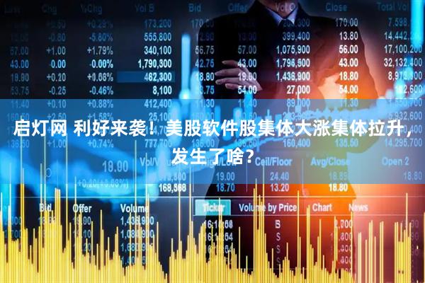 启灯网 利好来袭！美股软件股集体大涨集体拉升，发生了啥？