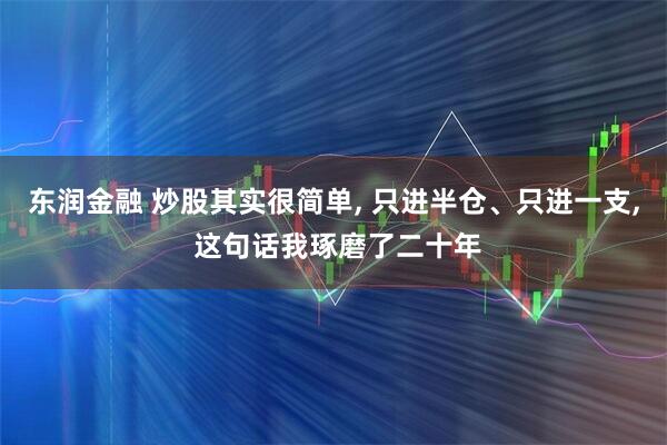 东润金融 炒股其实很简单, 只进半仓、只进一支, 这句话我琢磨了二十年